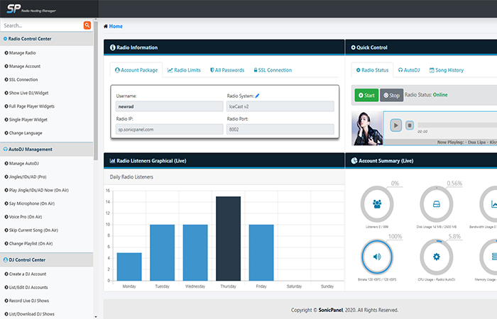 A practical dashboard for day-to-day radio management.